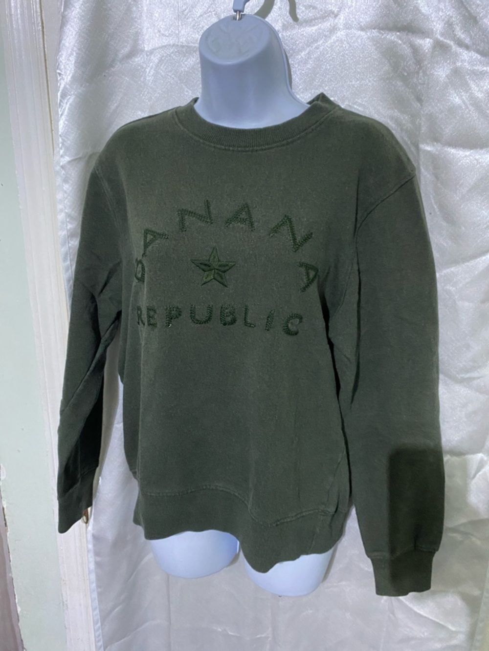 Banana Republic Dark Olive Logo Crewneck Sweatshirt
